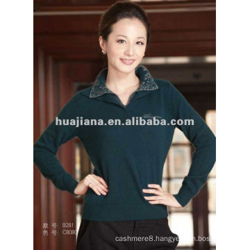 Polo neck women's cashmere sweater